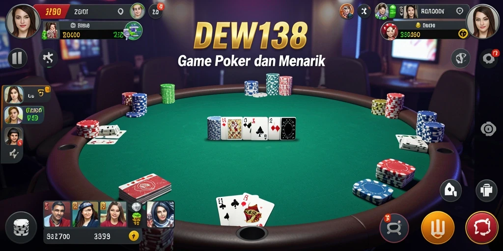 Screenshot gameplay DEWI138 menampilkan aksi seru dalam permainan Poker.