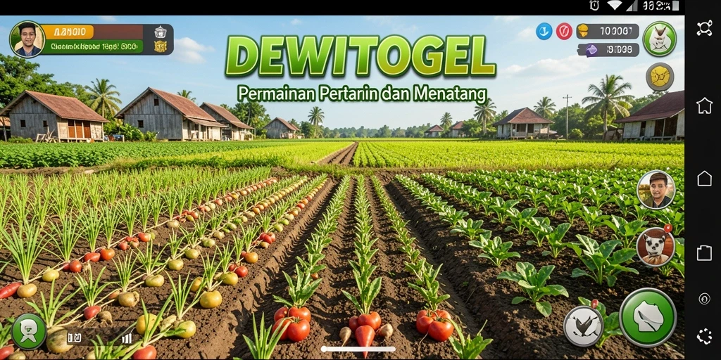 Tangkapan layar gameplay DEWITOGEL yang menunjukkan aktivitas bertani yang menyenangkan.