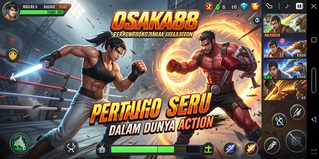 Tampilan aksi mendebarkan dalam game OSAKA88.
